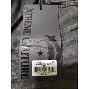 Xtreme Couture Jeans Mens Size W36 BootCut Black New With Tags MSRP $79.00